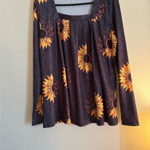 Sunflower Print Women's Top